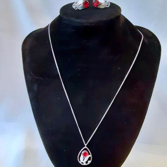 💲SALE💲 Vintage VanDell Demi Parure Sterling Necklace and Earring Set - Picture 1 of 6